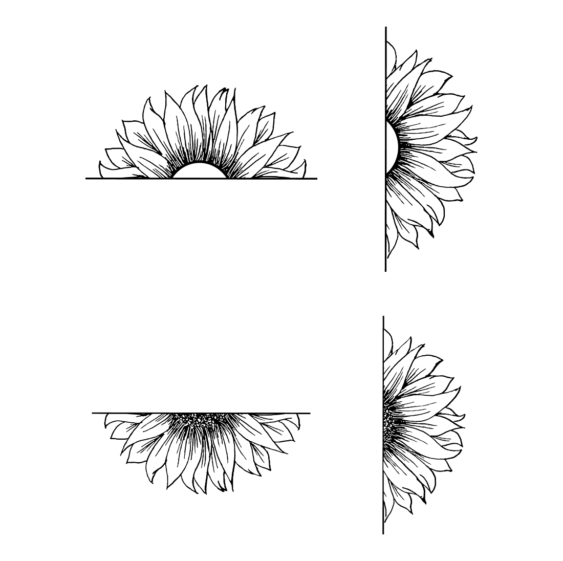Half Sunflower SVG Files MasterBundles