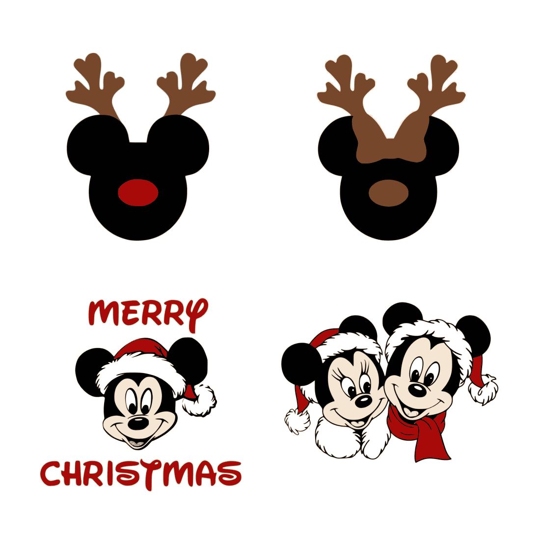Pack of beautiful images of mickey mouse christmas.