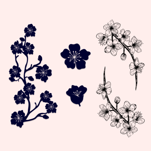 Silhouette Cherry Blossom SVG | Master Bundles