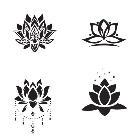 Silhouette Lotus Flower SVG – MasterBundles