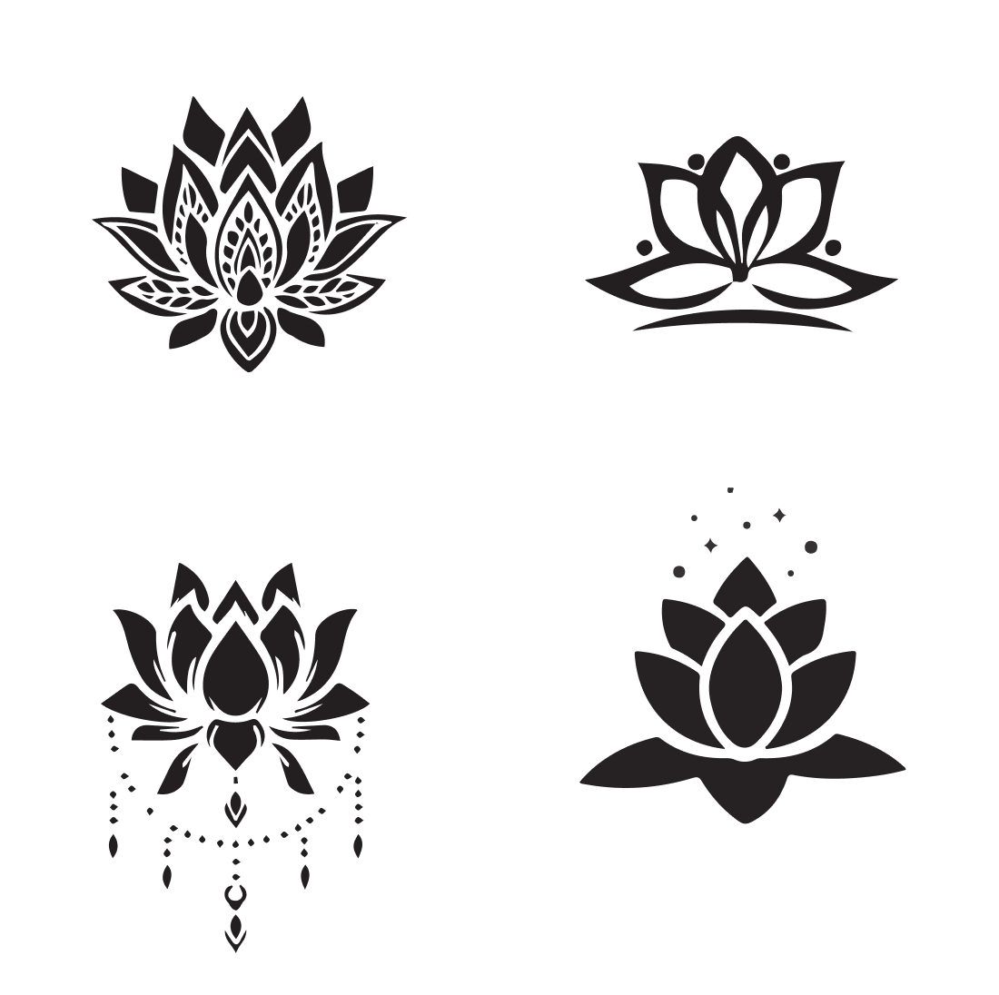 silhouette lotus flower svg cover.