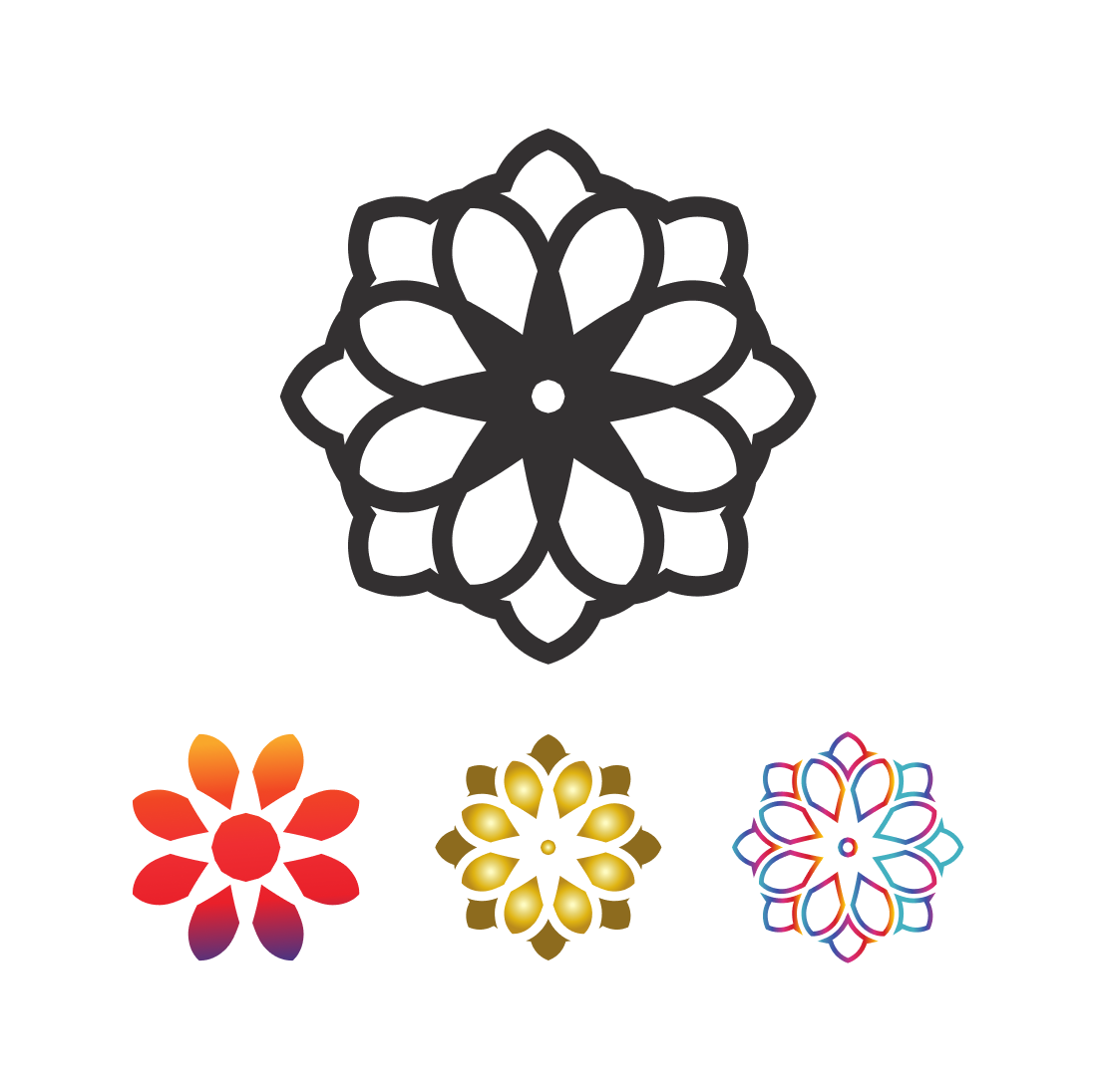 Simple Lotus Mandala SVG cover.