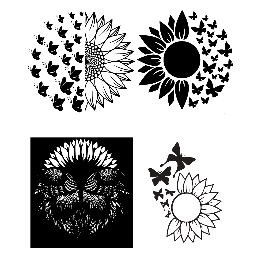 Sunflower Butterfly SVG cover.