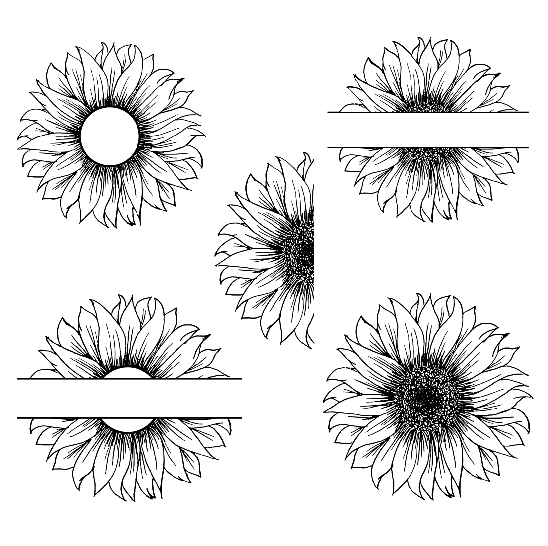Sunflower Monogram SVG cover.