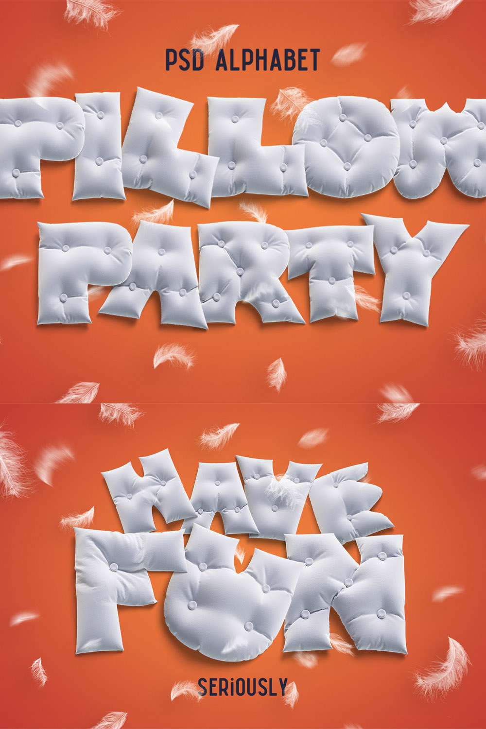 Pillow Party Alphabet Letter Logo Design pinterest image.