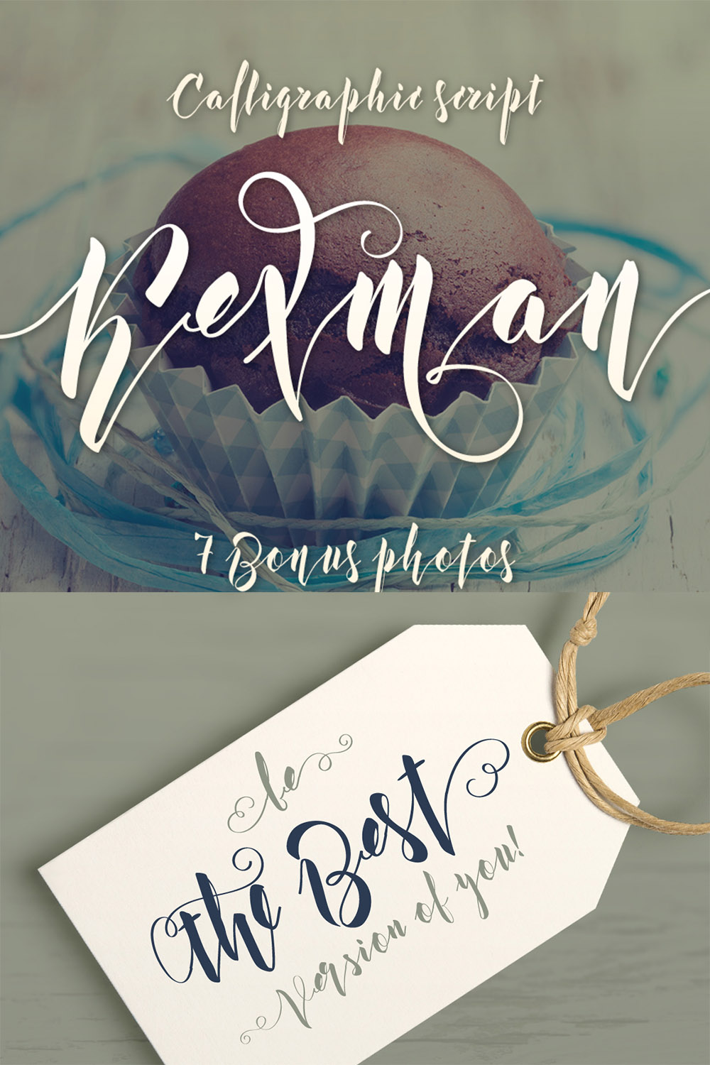 Kexman Font Pinterest Collage image.