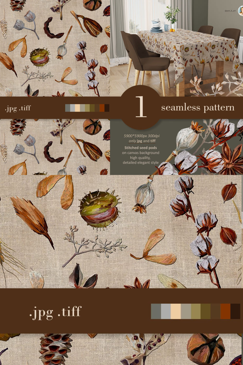 03 fall seamless pattern autumn floral elements seed pods 1000x1500 763