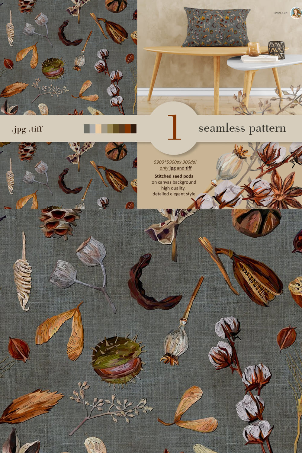 03 fall seamless pattern jpg seed pods digital paper for print 1000x1500 221
