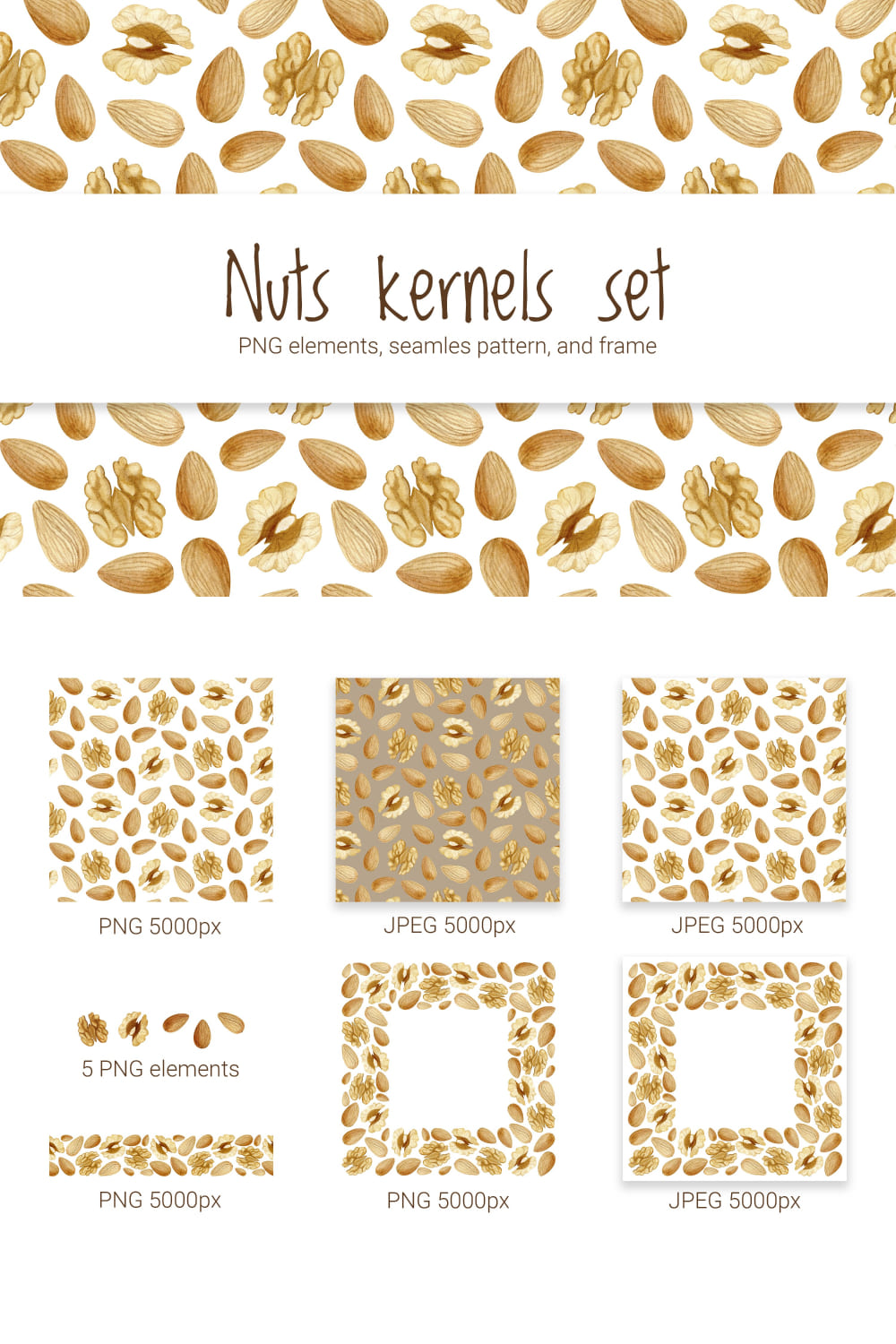 03 hand drawn nuts kernels set seamless pattern and frame 1000x1500 293