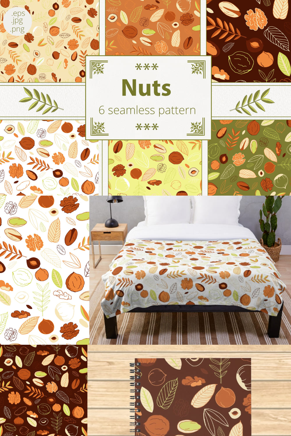 Nuts. Seamless Patterns - Pinterest.