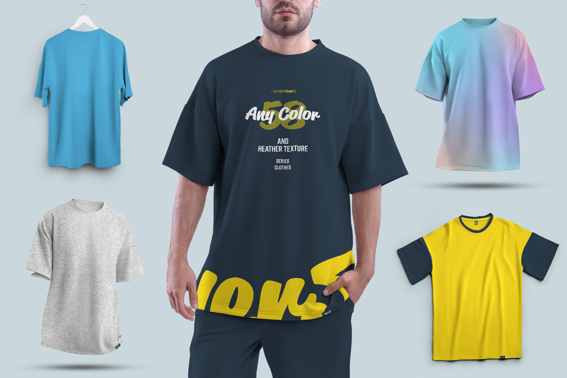 24 Oversize T-Shirt Mockup – Man, 3D, Subjects