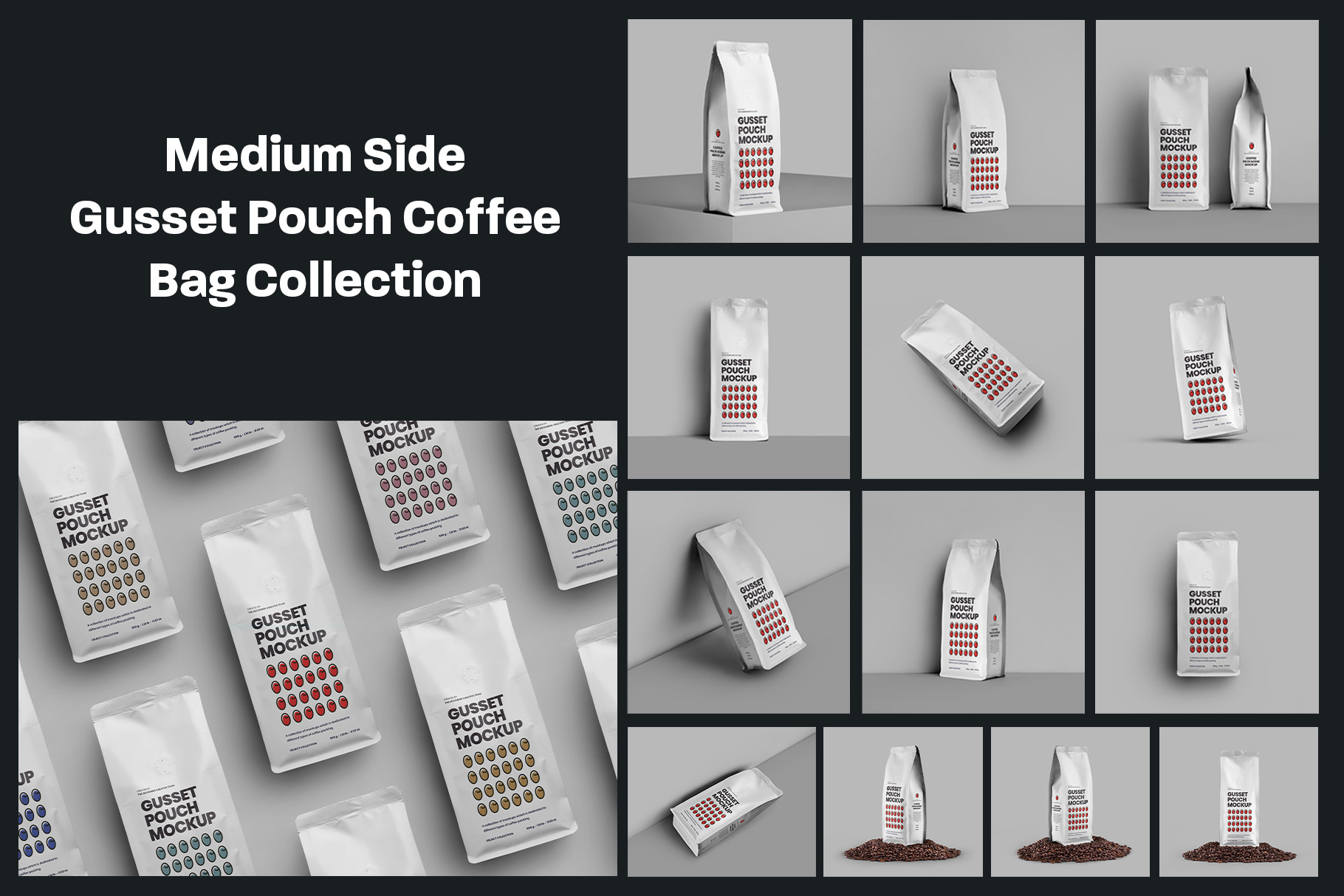 Coffee Pouch Design Bag Mockup preview image.