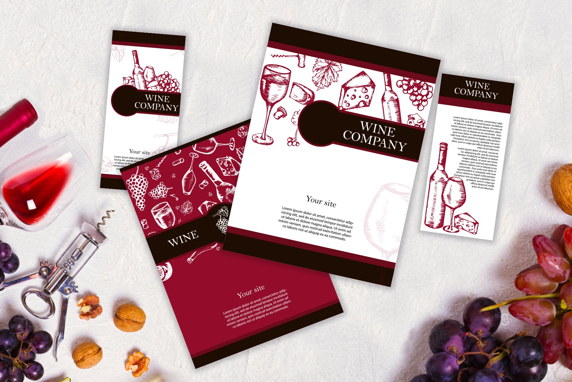 Some options of the wine menus.