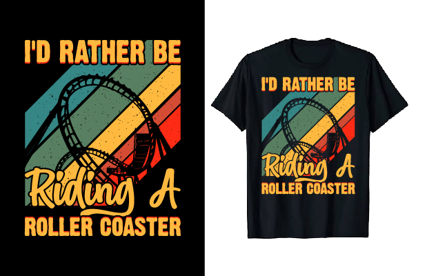 Amusement Park Retro T-Shirt Design Bundle preview image.