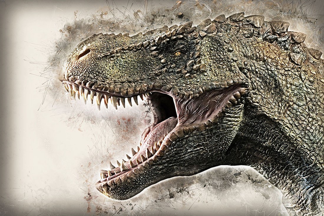 12 Ready-to-Print HQ Graphics of Dinosaur with Rustic Style for printing.
