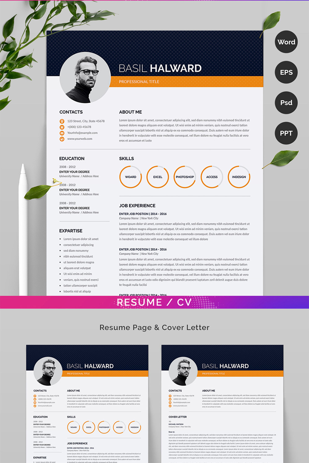 Modern And Simple Resume CV Template