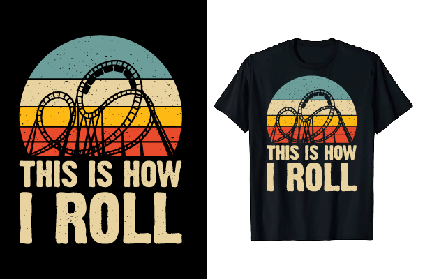 Theme Park Retro T-Shirt Design Bundle preview image.