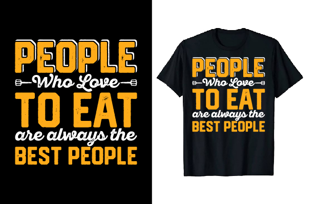 Image of a black t-shirt with an irresistible print for a chef.