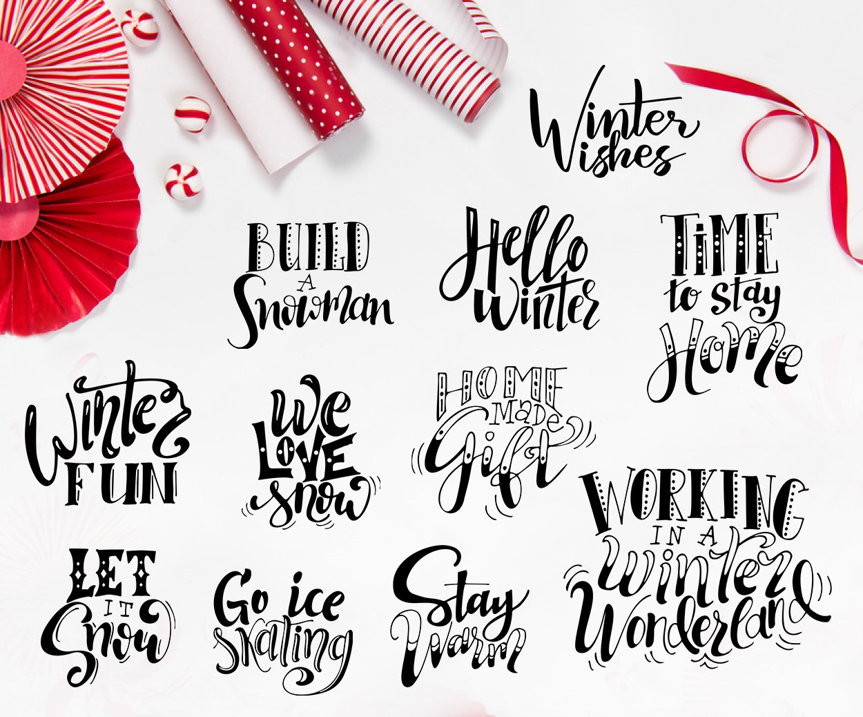 Cool festive lettering for your happy Christmas.