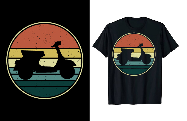 T-shirt Scooter Motorbike Vintage Design Bundle preview image.