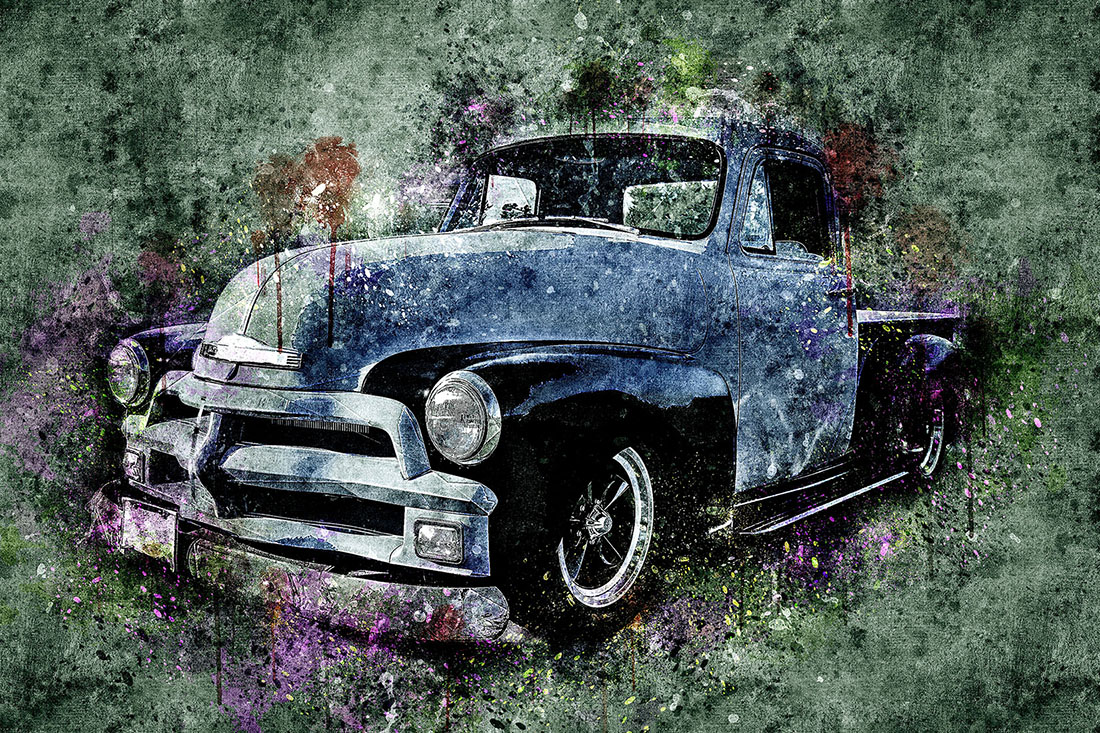 Bundle of 12 Old Trucks HQ Graphics with Grunge Style for invitations design.