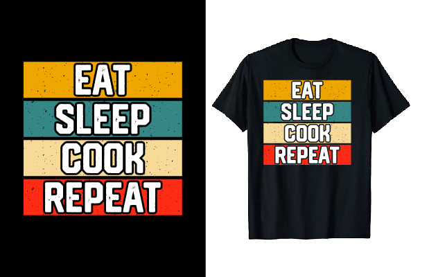 Image of a black t-shirt with a unique print for a chef.