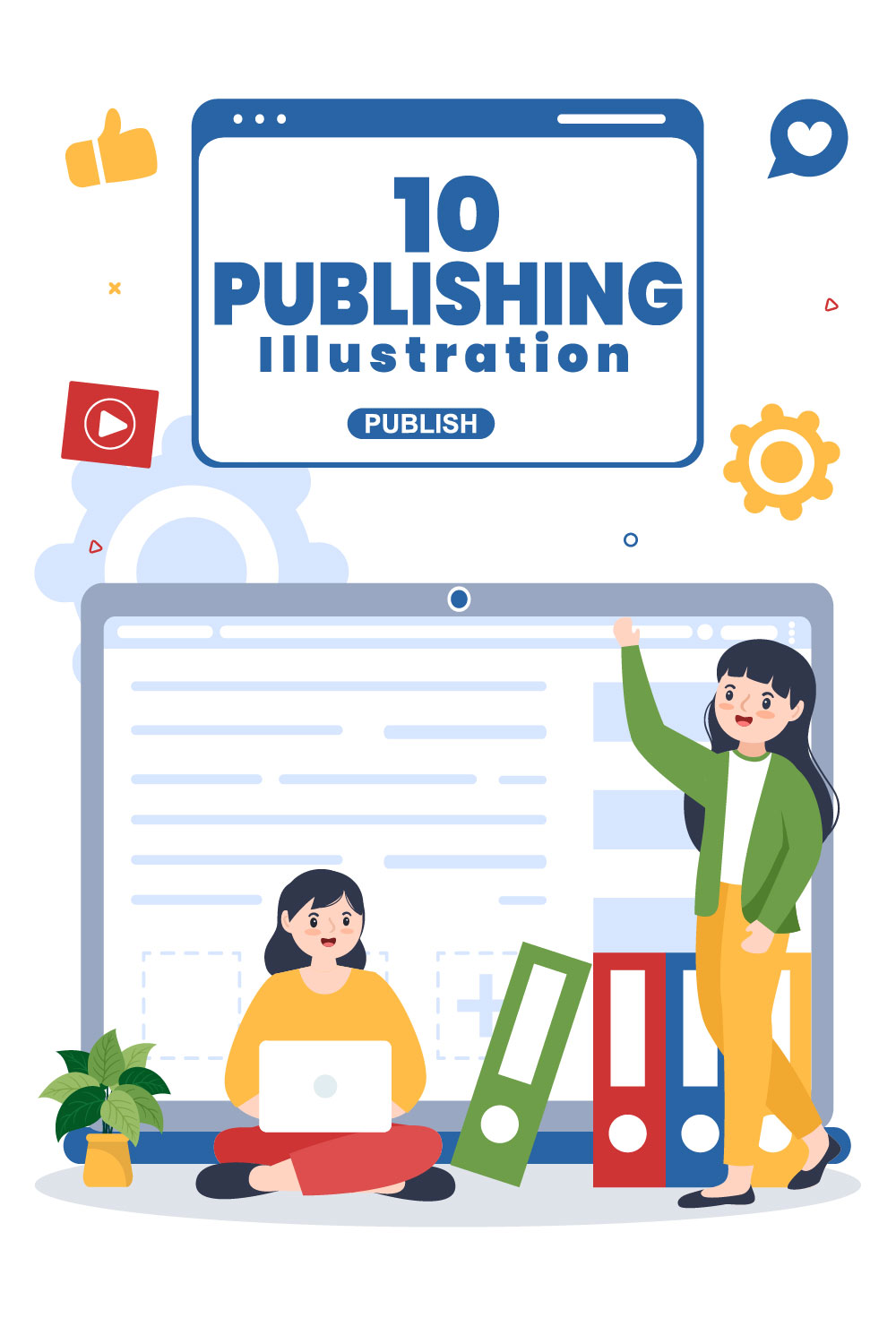 10 Digital Publishing Content Illustration pinterest image.