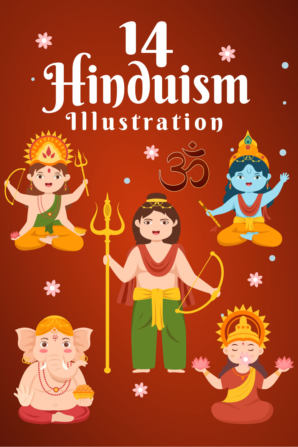 Hinduism of Indian Illustration pinterest image.