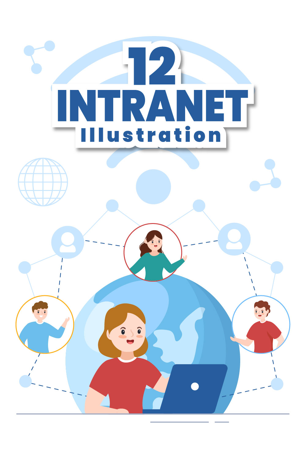 Network Connection Illustration pinterest image.