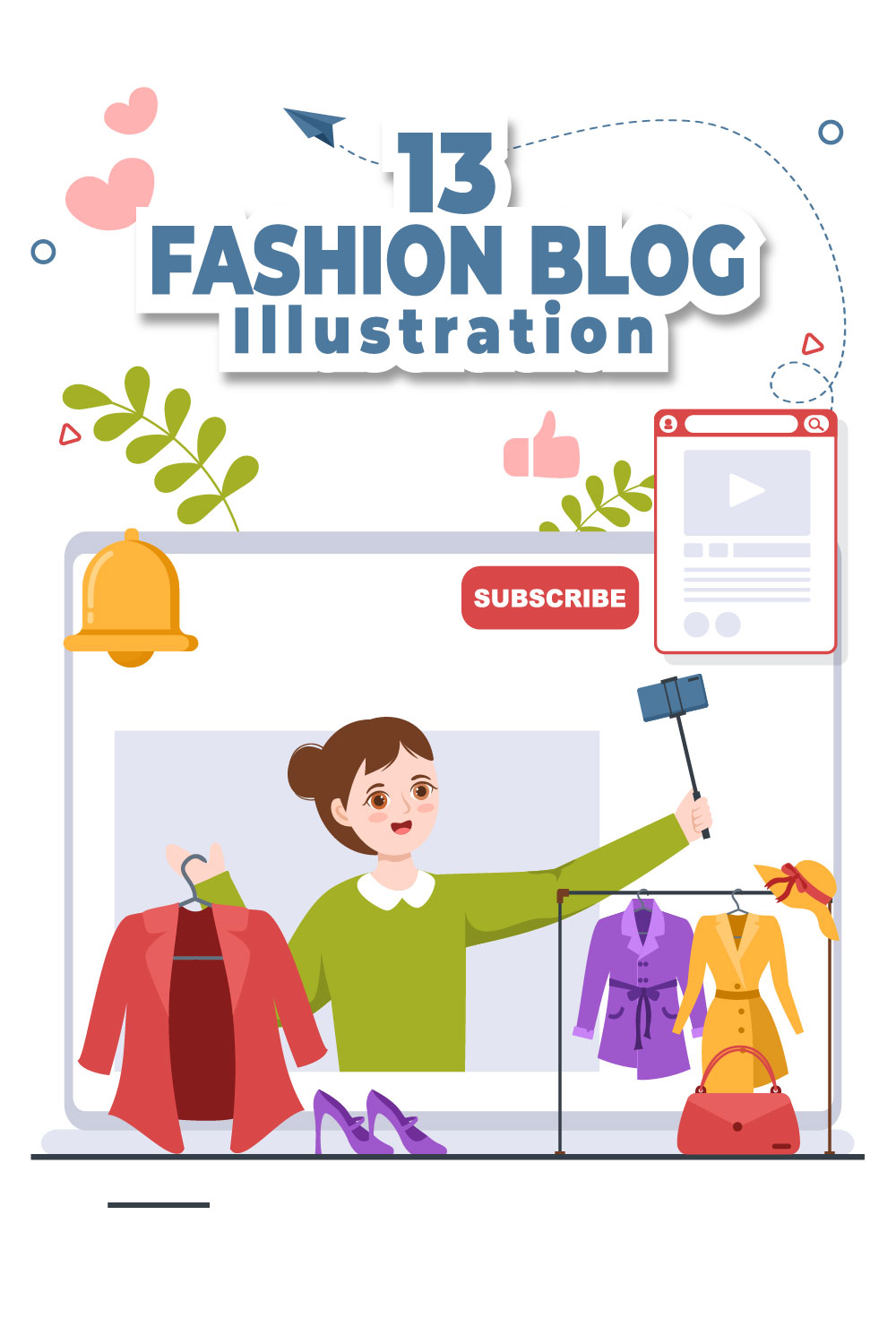 Beauty and Fashion Blog Illustration pinterest image.