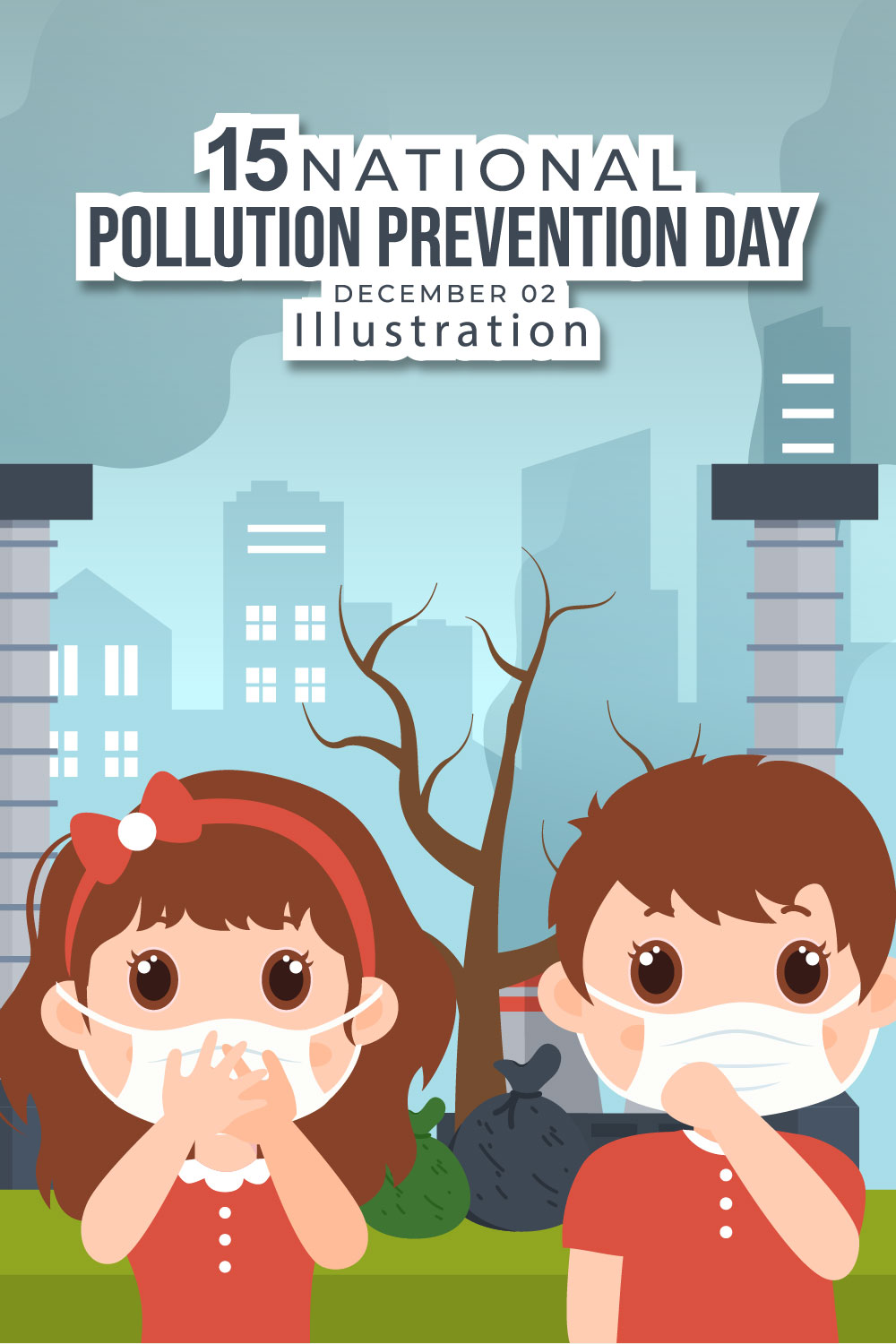 15 National Pollution Prevention Day Illustration pinterest image.