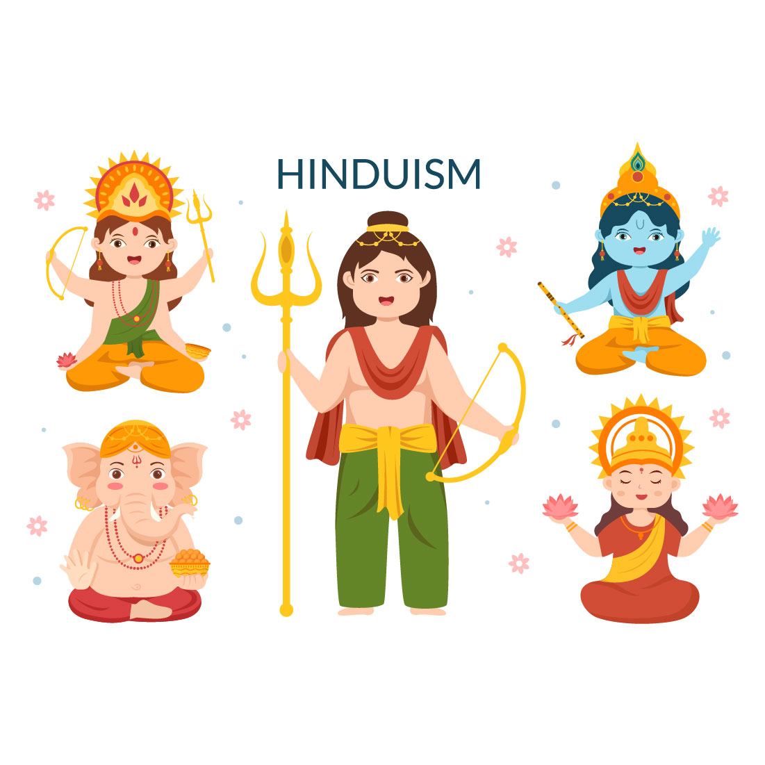 Indian Hinduism Design Illustration preview image.