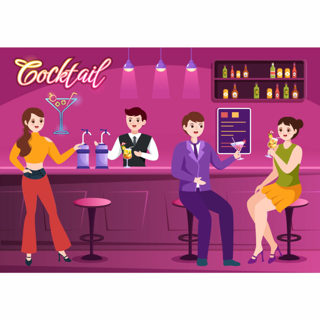 13 Cocktail Bar Illustration - MasterBundles