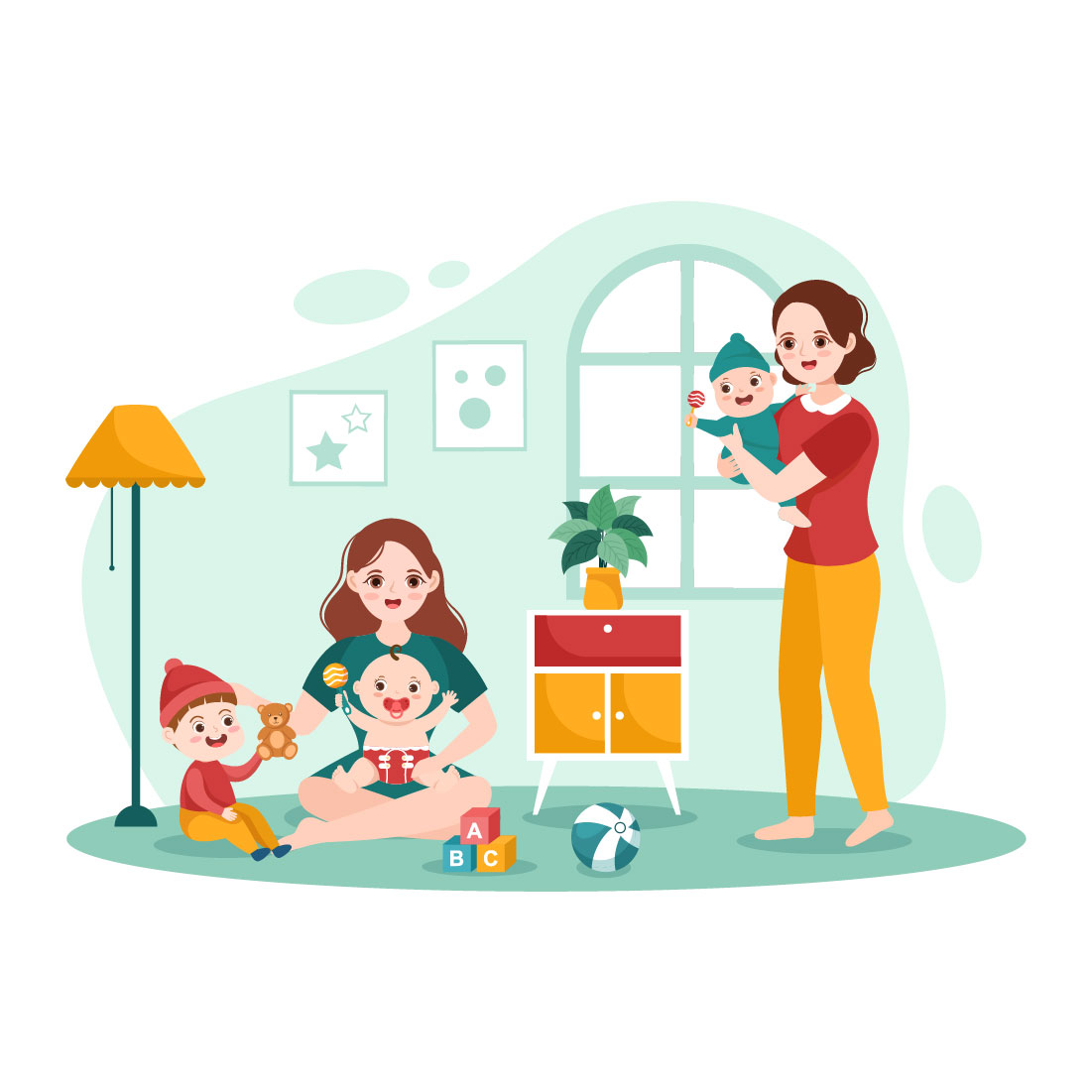 Babysitter or Nanny Services Illustration cover image.