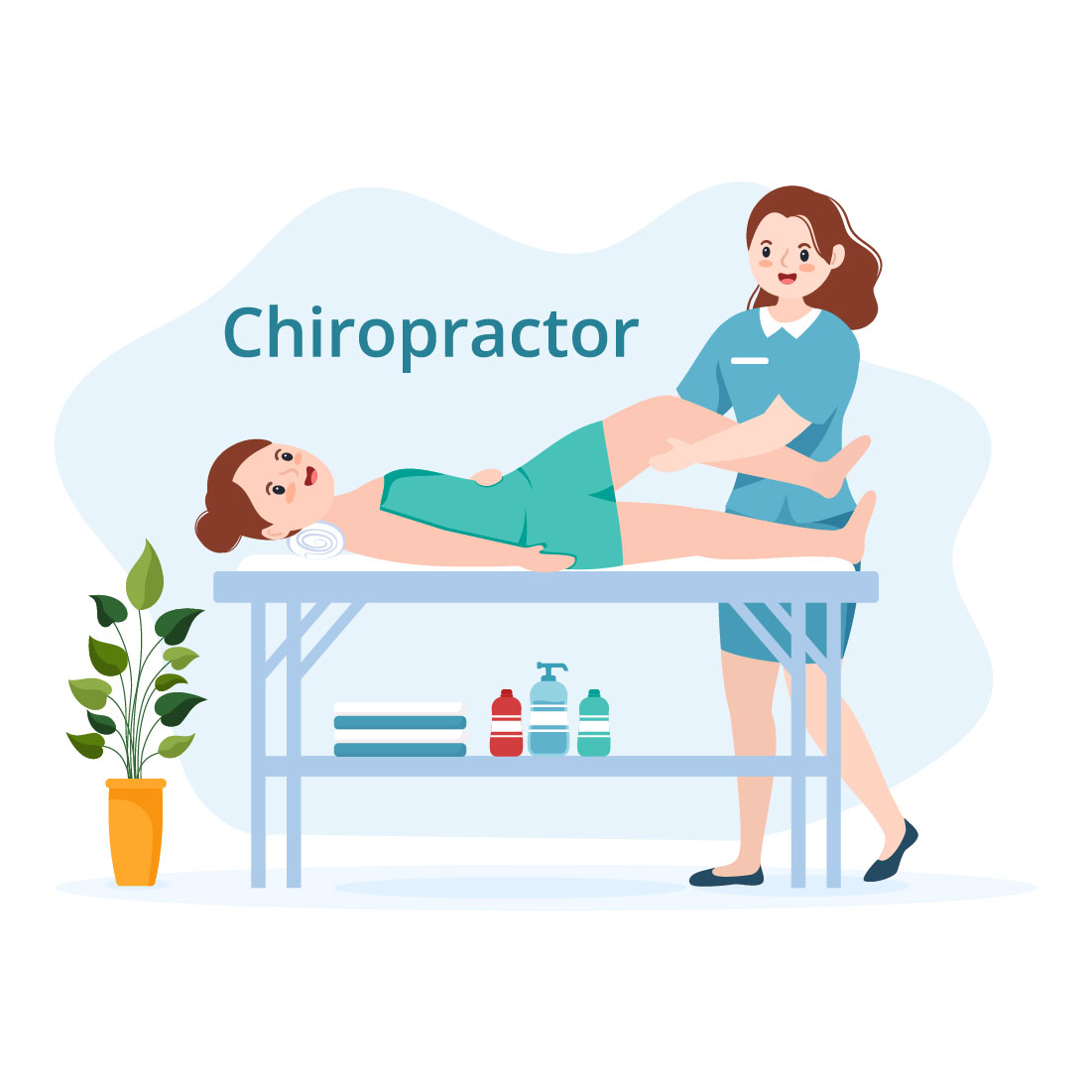 Chiropractor Physiotherapy Rehabilitation Illustration cover image.