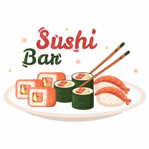 Sushi Bar Japan Asian Food Illustration cover image.