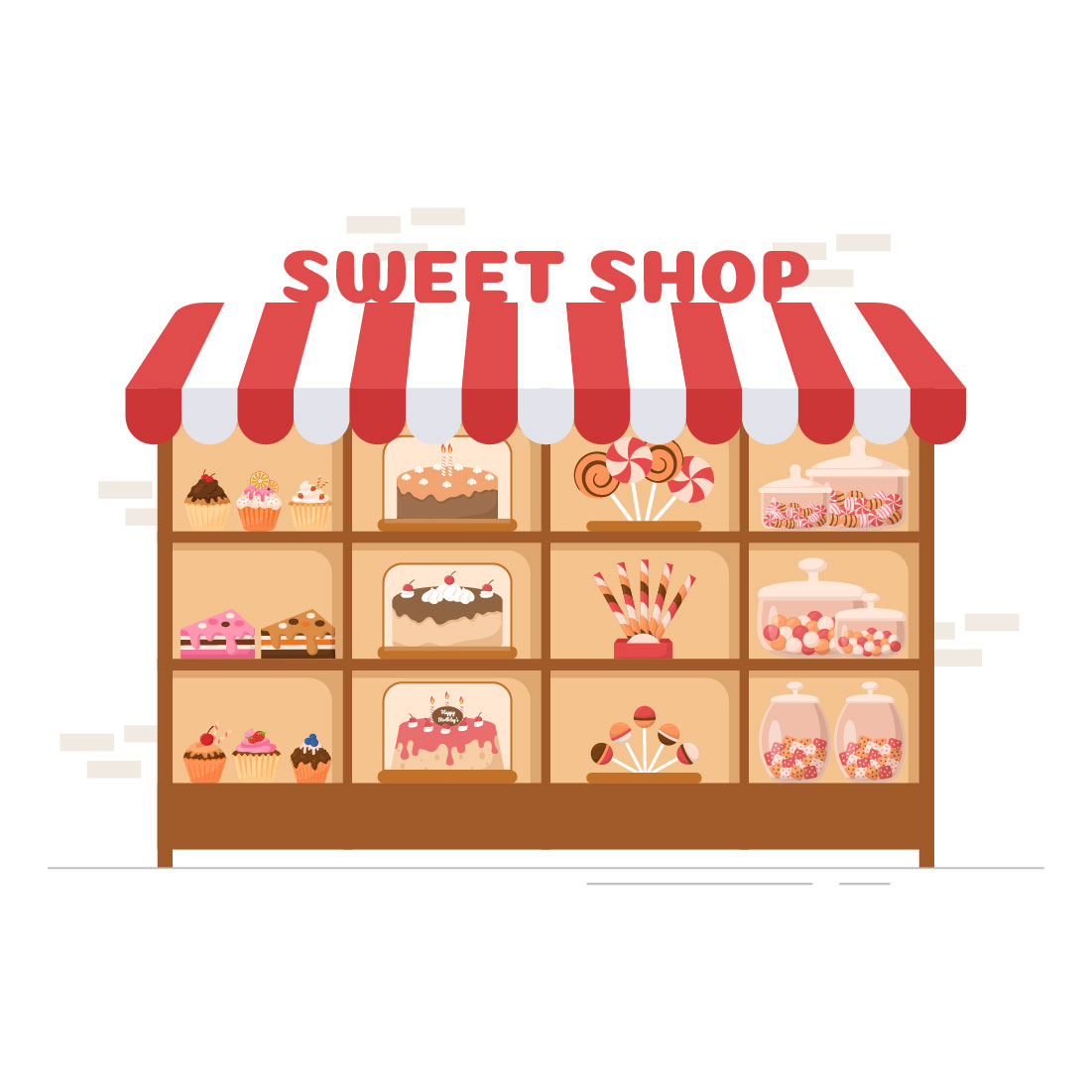Enchanting image with a sweet shop.