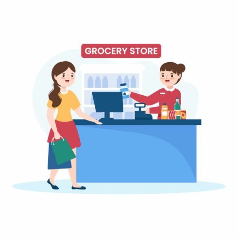 Grocery Store or Supermarket Illustration cover image.