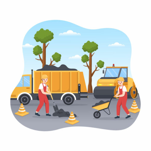 Road Construction or Paving Illustration cover image.