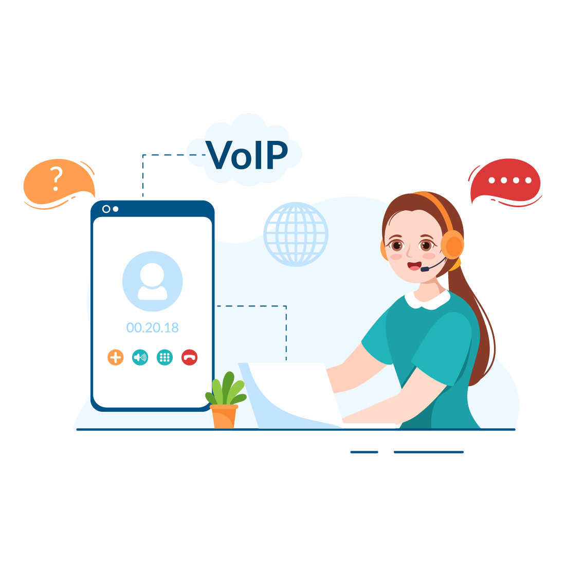 VOIP Voice Over Internet Protocol Illustration cover image.