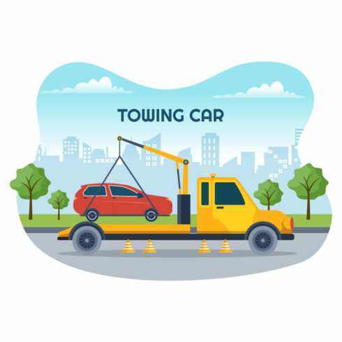 Auto Towing Car Illustration cover image.