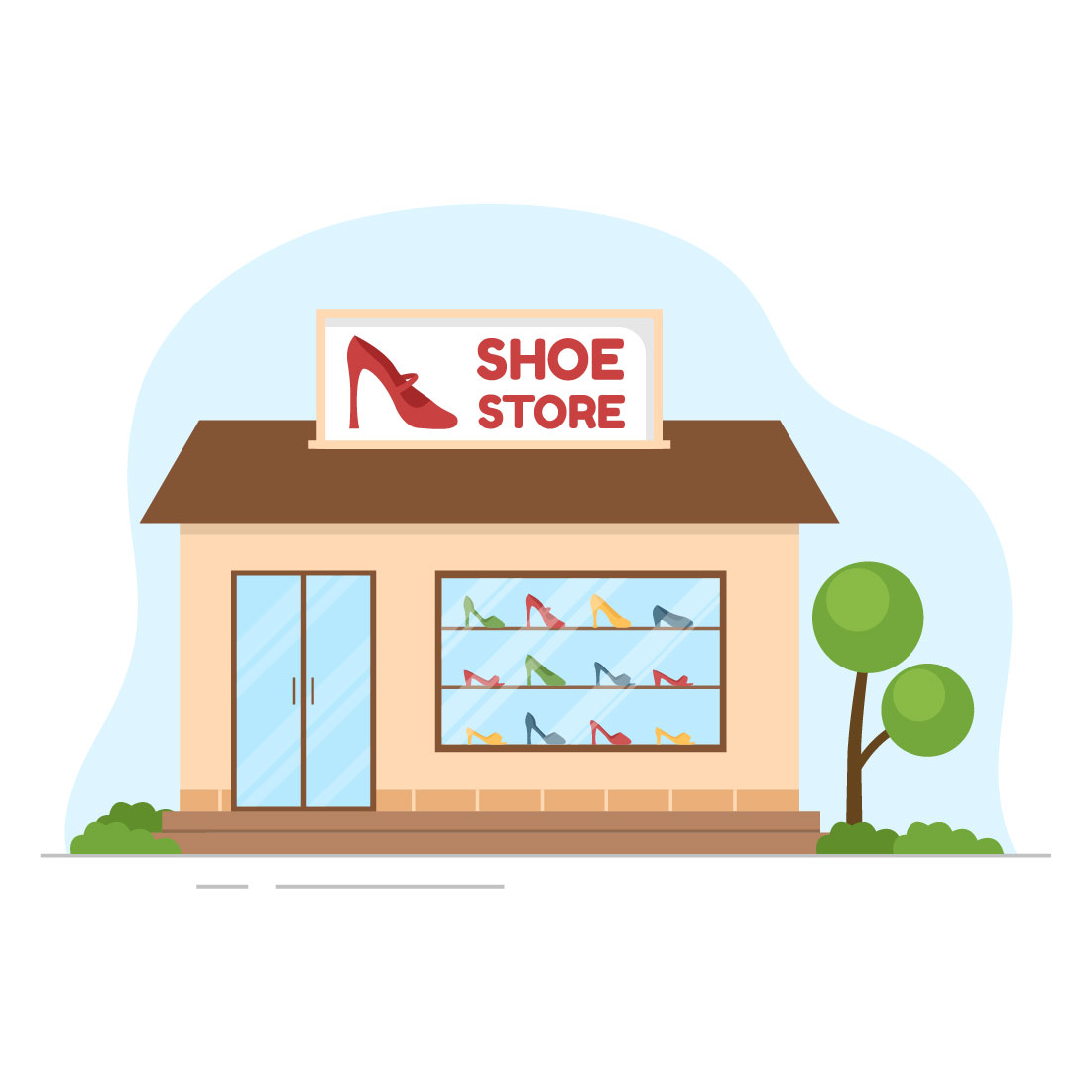 Shoe Store Flat Design Illustration cover image.