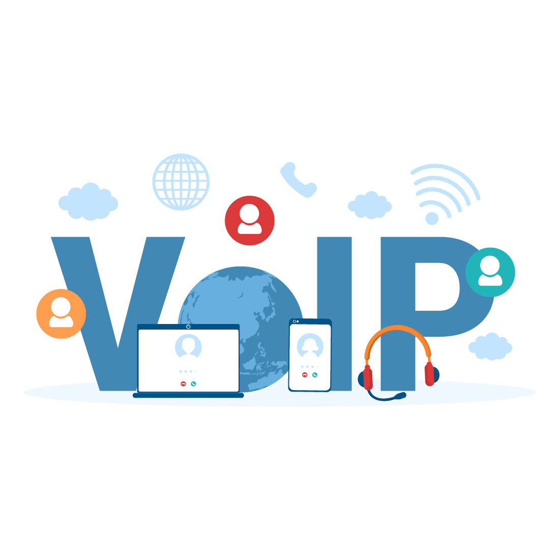 Voice Over Internet Protocol Illustration cover image.
