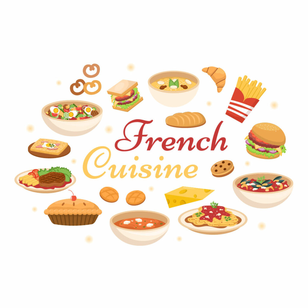 10 French Food Cuisine Restaurant Illustration - MasterBundles