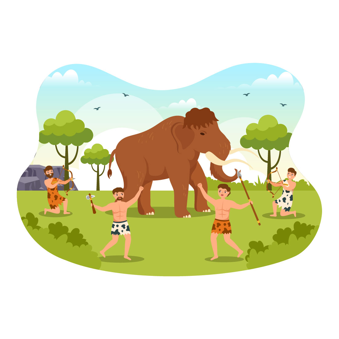 Wild Animals Hunting Cartoon Illustration cover image.