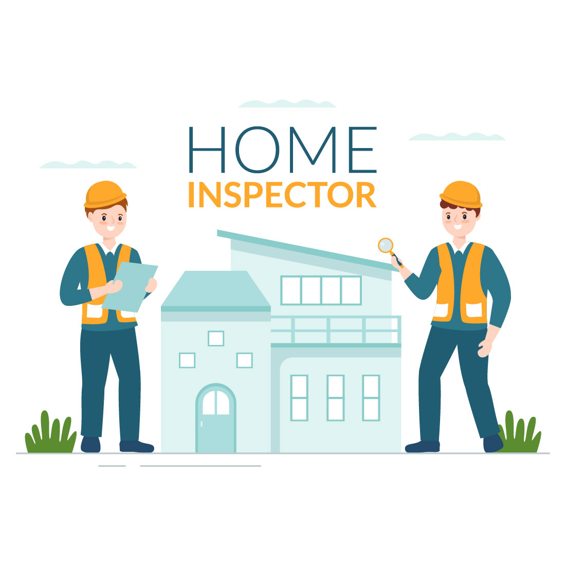 Home Inspector Graphics Cartoon Illustration cover image.