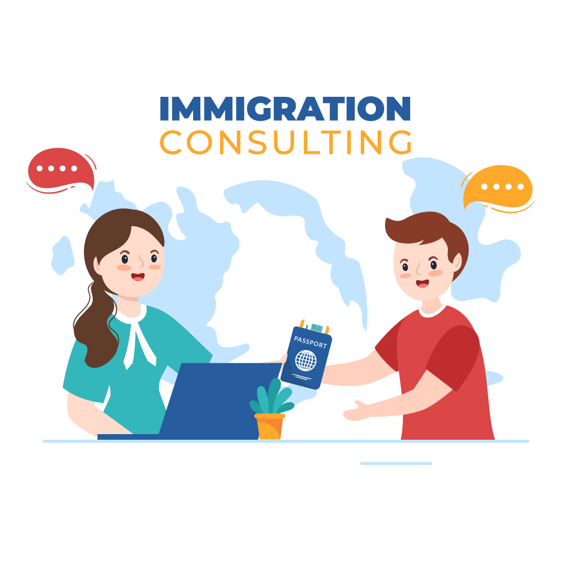 Immigration Flat Illustration Design cover image.