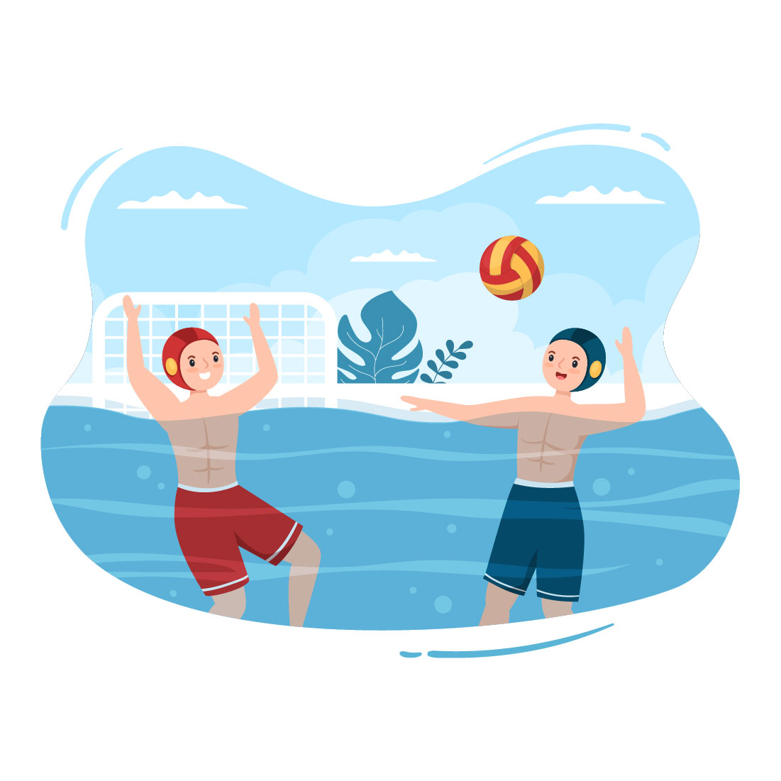 water polo player clipart flowers