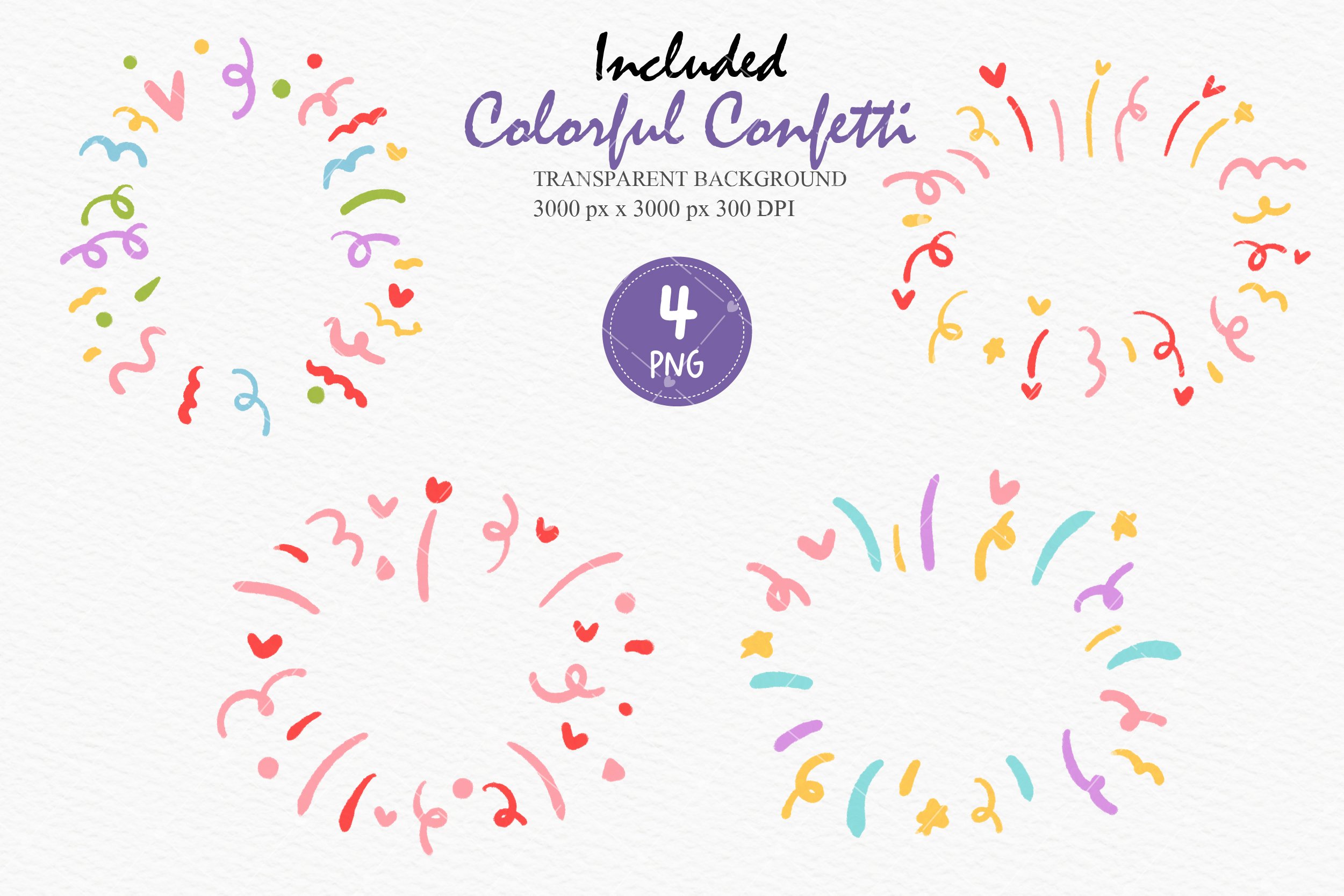 Colorful festive frames from the confetti.