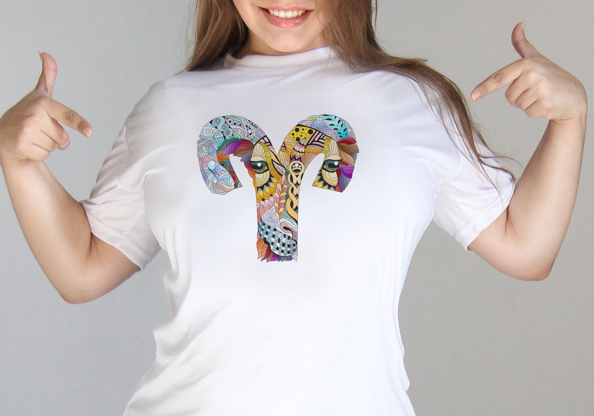 Simple women t-shirt with the zodiac sign.